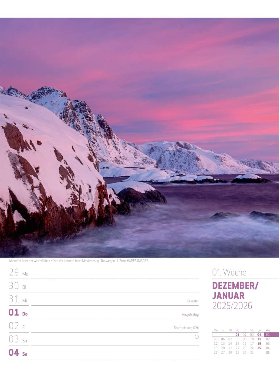 Abenteuer: Skandinavien - Der Zauber des hohen Nordens - Wochenplaner Kalender 2026 - 25 x 33 cm