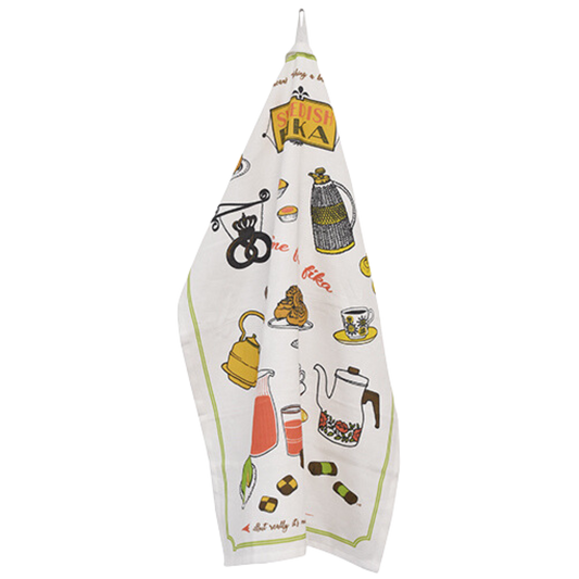 Küchentuch - Swedish Fika - Weiß mit Muster - 40 x 60 cm