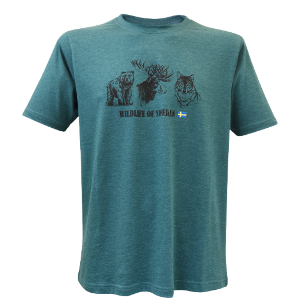 T-Shirt Wildtiere Schwedens - Grün