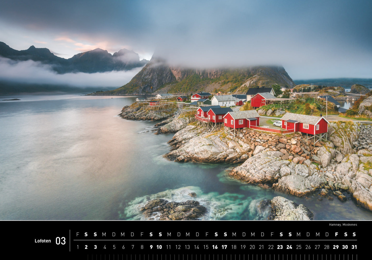 Lofoten - 360° Premium-Wandkalender 2024 - 50 x 35 cm - 360Grad Medien