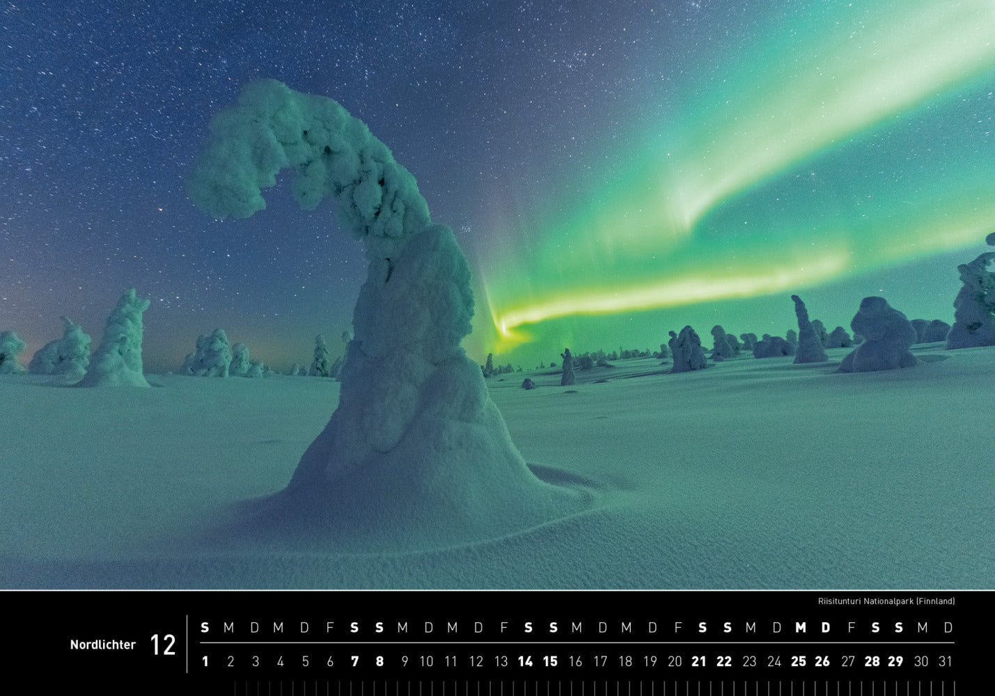 Nordlichter - 360° Premium-Wandkalender 2024 - 50 x 35 cm - 360Grad Medien