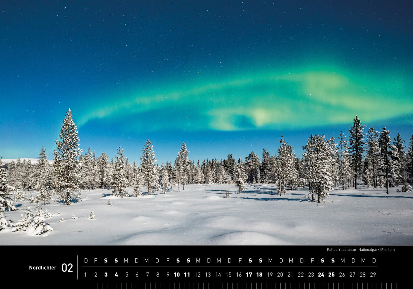 Nordlichter - 360° Premium-Wandkalender 2024 - 50 x 35 cm - 360Grad Medien