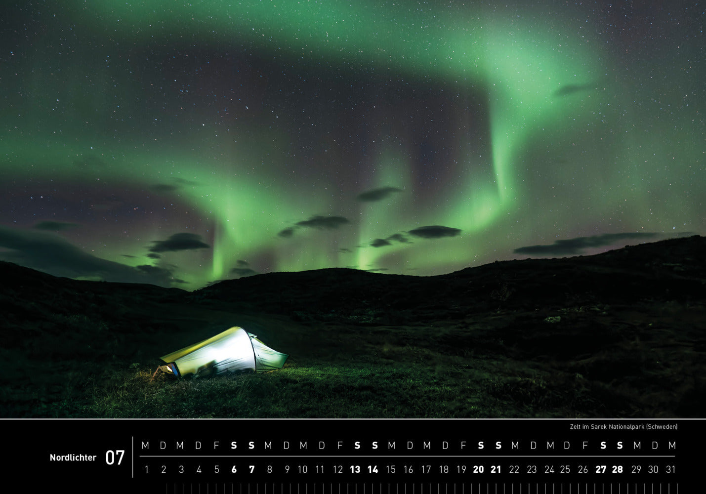 Nordlichter - 360° Premium-Wandkalender 2024 - 50 x 35 cm - 360Grad Medien