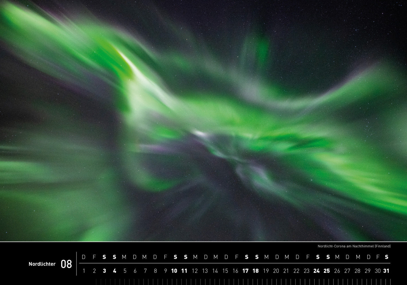 Nordlichter - 360° Premium-Wandkalender 2024 - 50 x 35 cm - 360Grad Medien