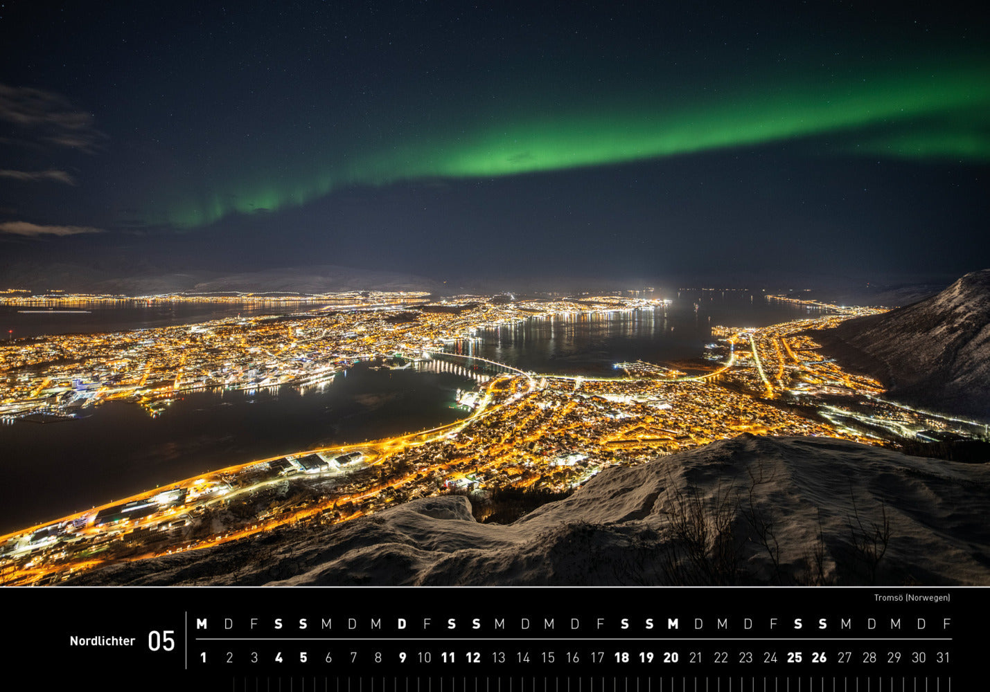 Nordlichter - 360° Premium-Wandkalender 2024 - 50 x 35 cm - 360Grad Medien