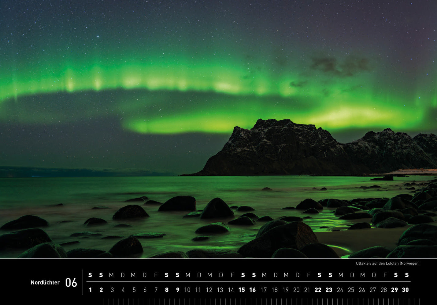 Nordlichter - 360° Premium-Wandkalender 2024 - 50 x 35 cm - 360Grad Medien