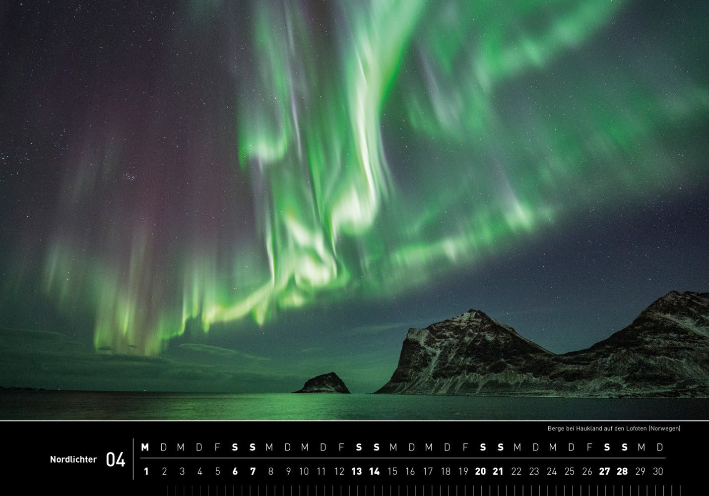 Nordlichter - 360° Premium-Wandkalender 2024 - 50 x 35 cm - 360Grad Medien