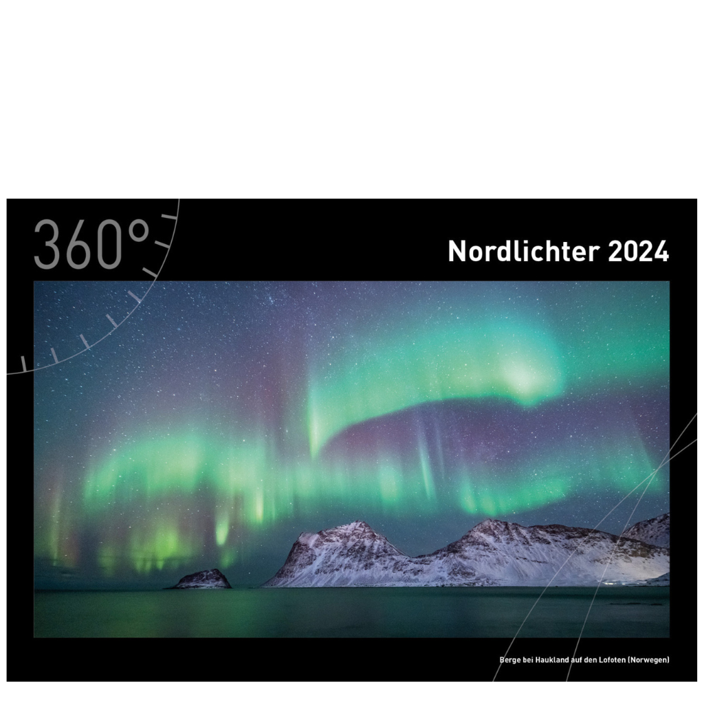 Nordlichter - 360° Premium-Wandkalender 2024 - 50 x 35 cm - 360Grad Medien