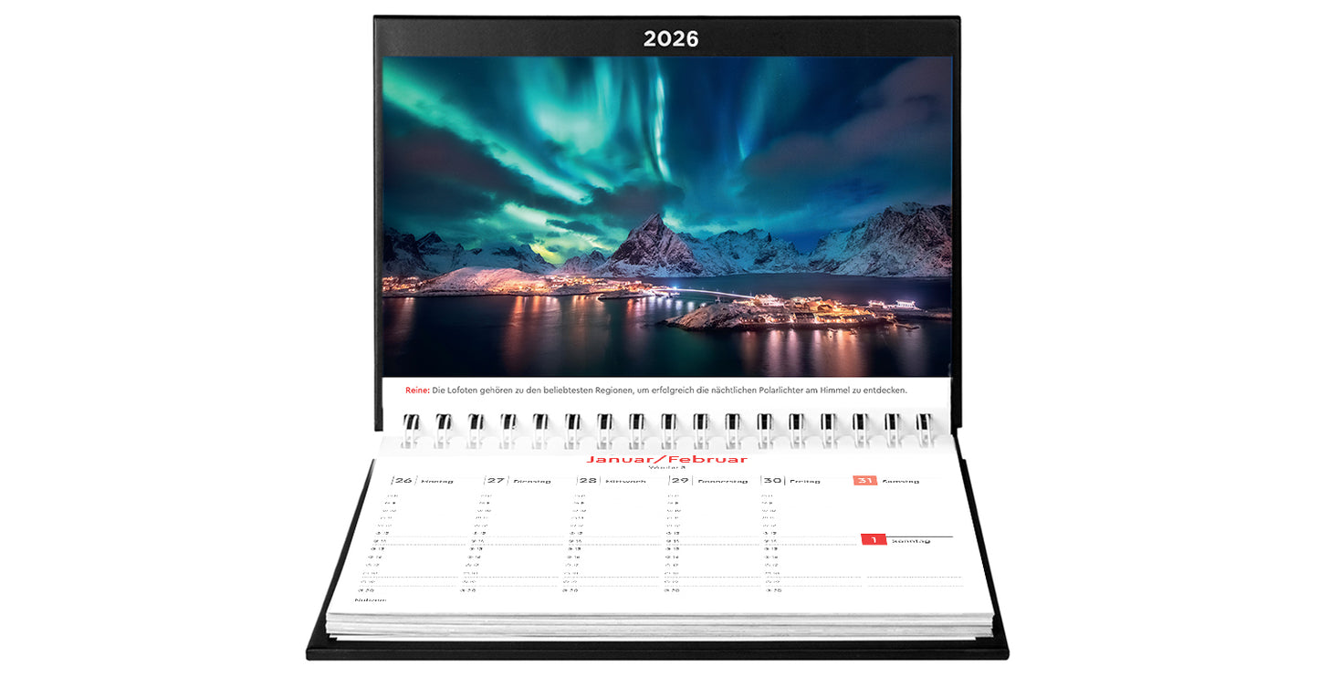 Hurtigruten - Tischkalender 2026 - 24 x 17 cm - Kunth Verlag