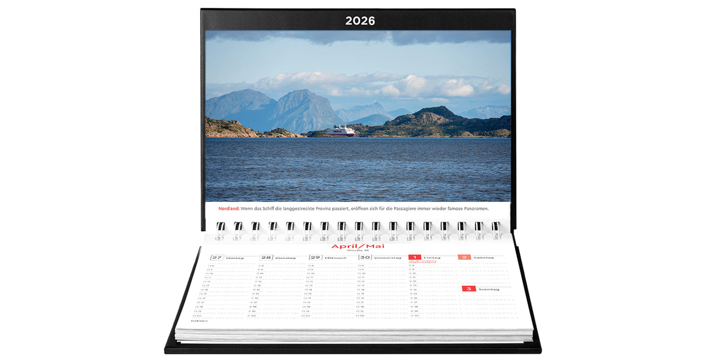 Hurtigruten - Tischkalender 2026 - 24 x 17 cm - Kunth Verlag