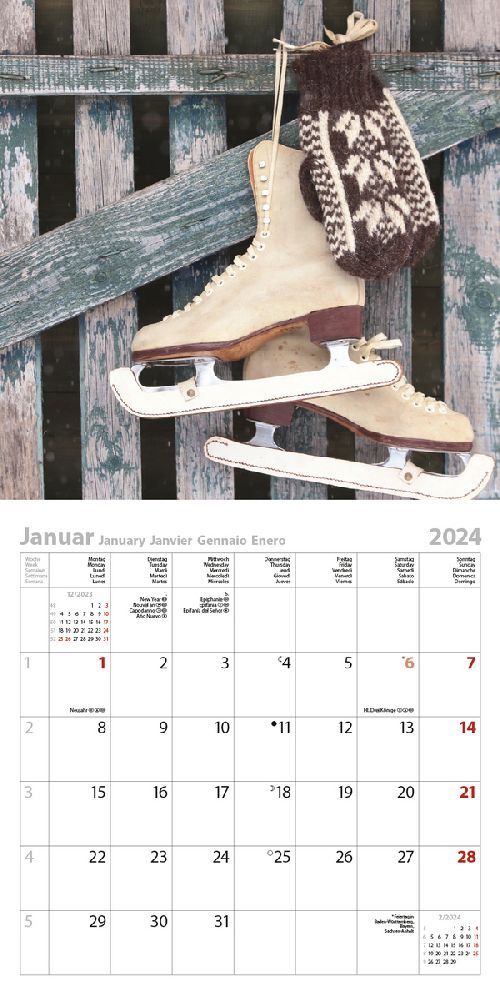 Hygge - Wandkalender 2024 - 30 x 60 cm - Korsch Verlag