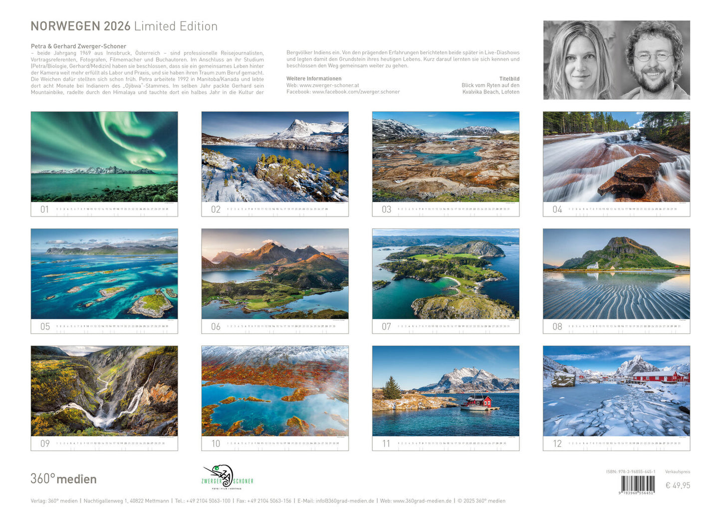 Norwegen Exklusivkalender 2026 - 70 x 50 cm - 360Grad Medien