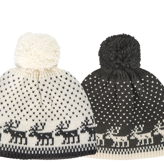 HALTIO - Reindeer wool hat with bobble
