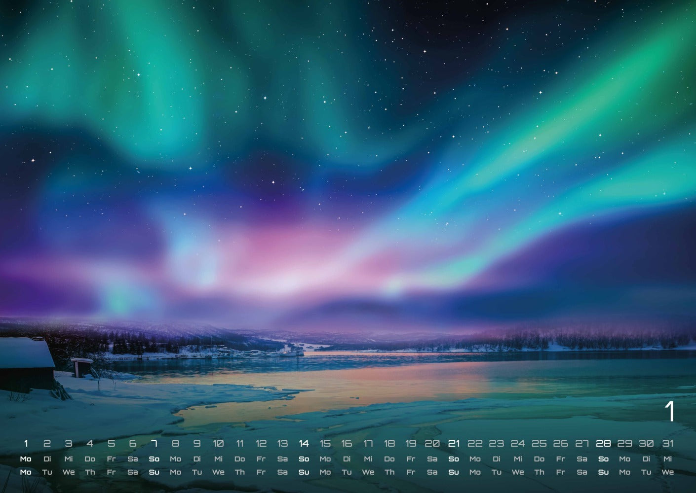 Polarlichter - Grandiose Naturschauspiele - Wandkalender 2024 - 59 x 42 cm
