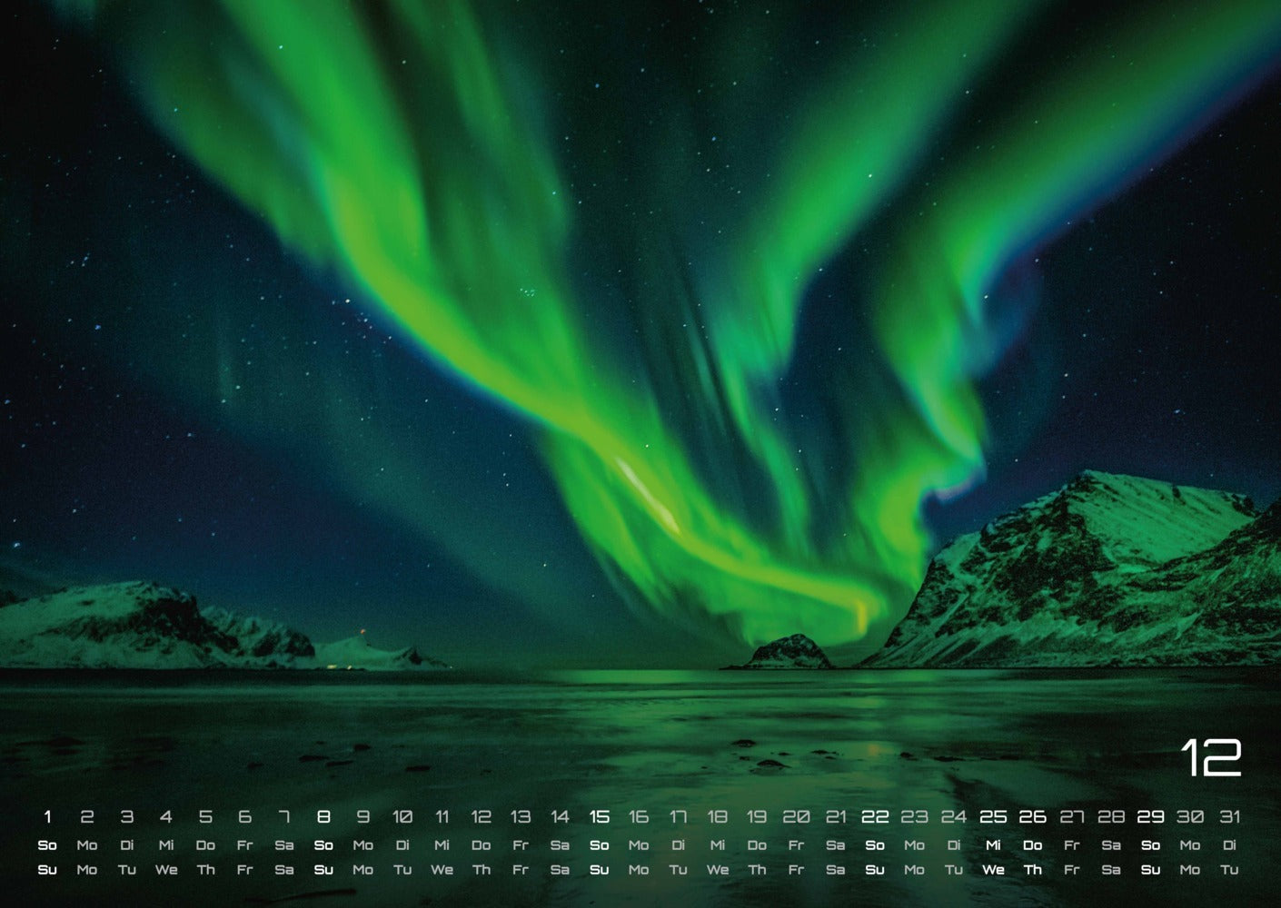 Polarlichter - Grandiose Naturschauspiele - Wandkalender 2024 - 59 x 42 cm