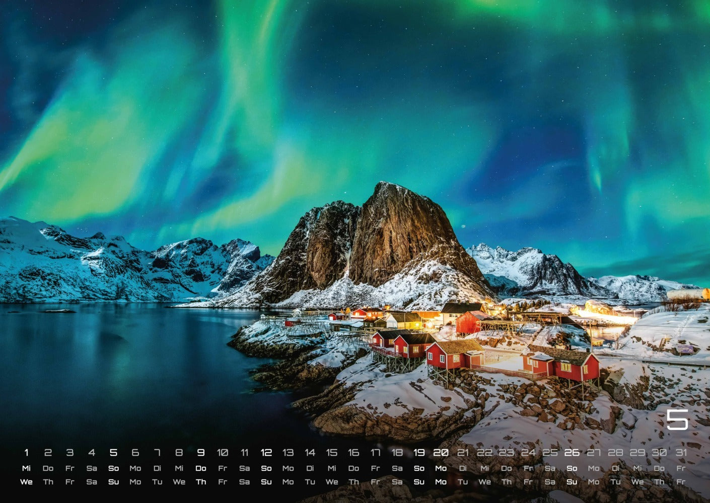 Polarlichter - Grandiose Naturschauspiele - Wandkalender 2024 - 59 x 42 cm