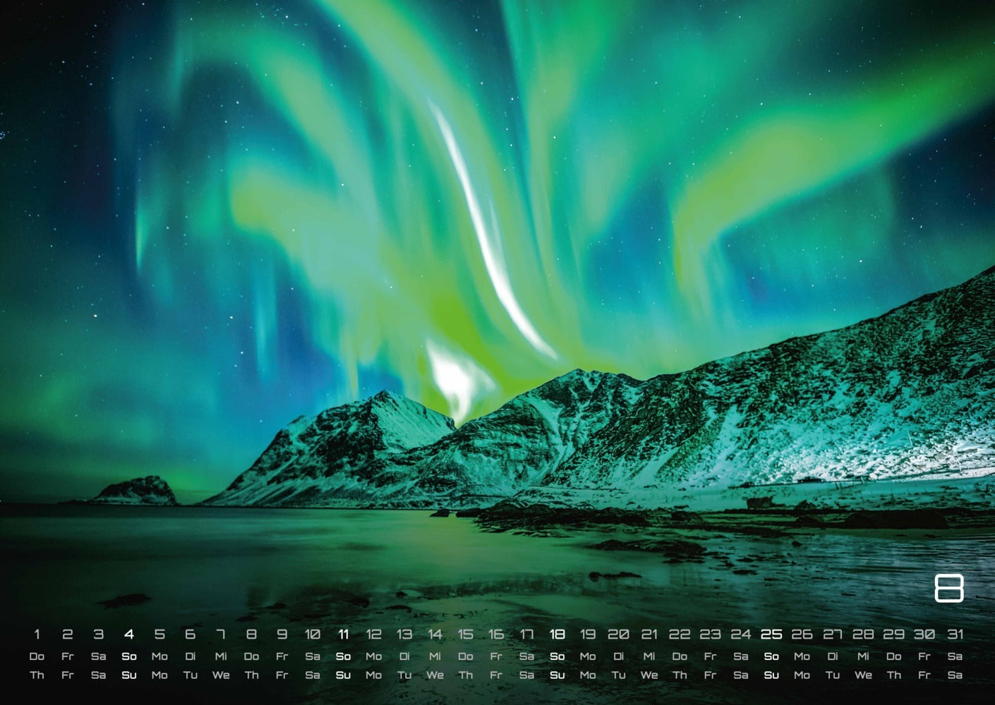 Polarlichter - Grandiose Naturschauspiele - Wandkalender 2024 - 59 x 42 cm