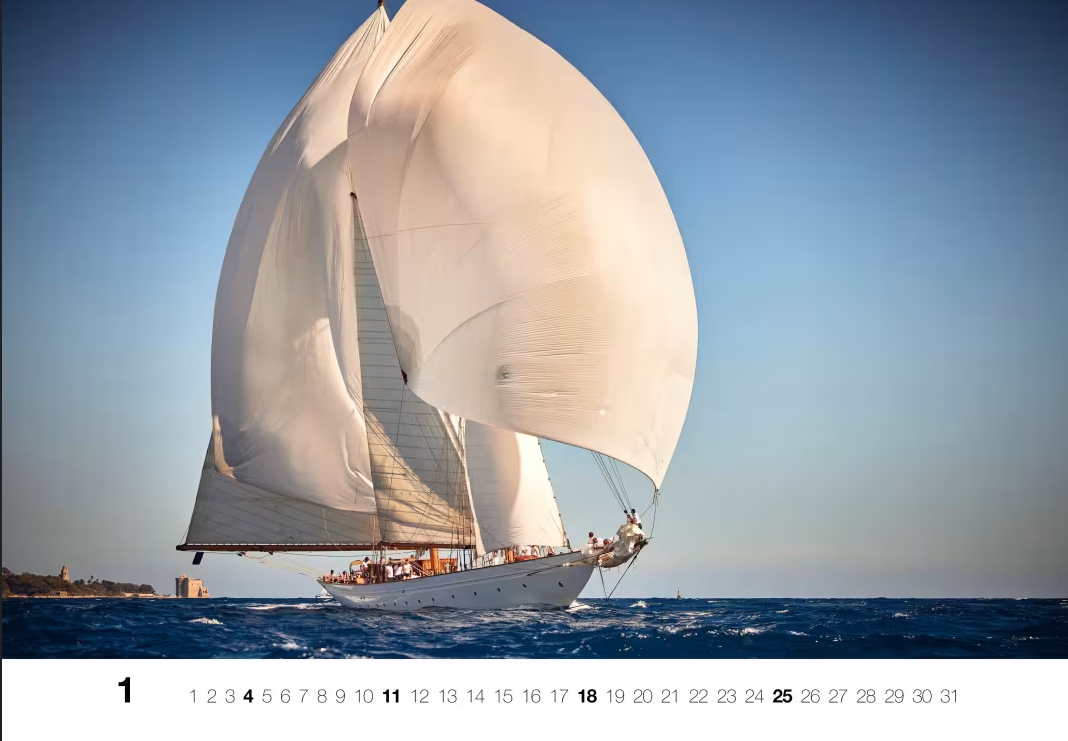 Yacht Classic - Wall Calendar 2025 - 68 x 48 cm - Delius Klasing