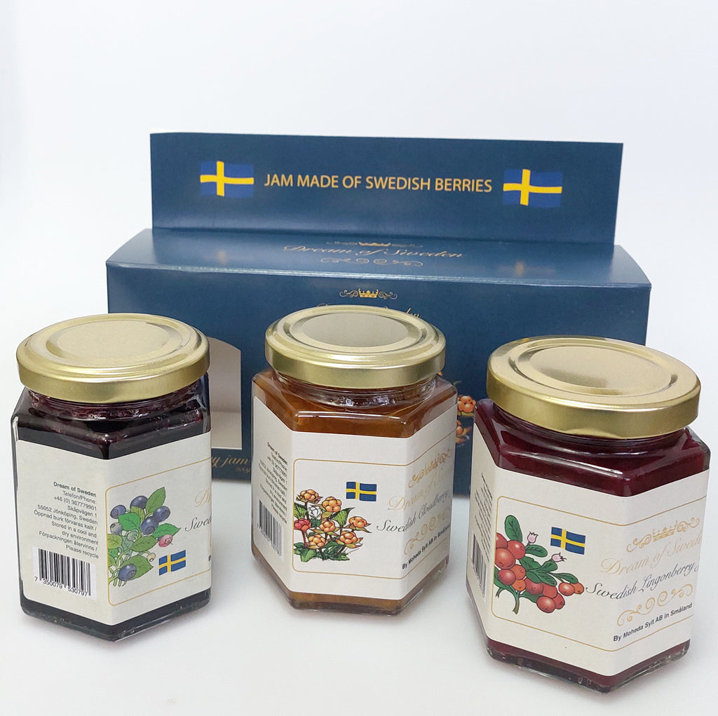 Schwedische Beeren Konfitüre extra - 600 g - drei Gläser