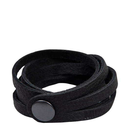 Häive Elk Leather Bracelet - Black - Miiko Design Oy