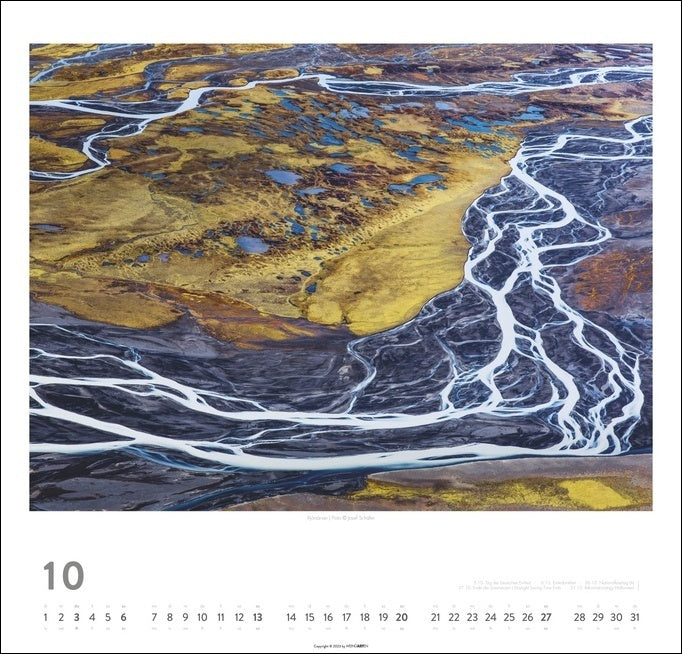 Island - Wandkalender 2024 - 48 x 46 cm - Kunstverlag Weingarten