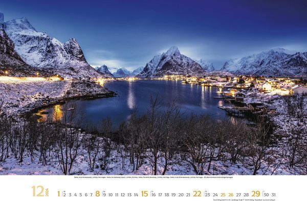 Faszination Skandinavien - Wandkalender 2024 - 58 x 39 cm - Korsch Verlag