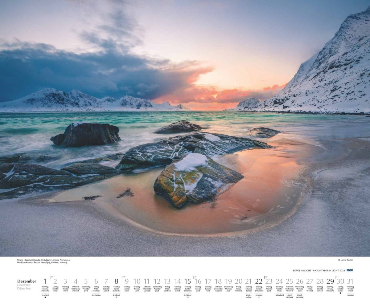 Berge im Licht - Wandkalender 2024 - 60 x 50 cm - DuMont Verlag