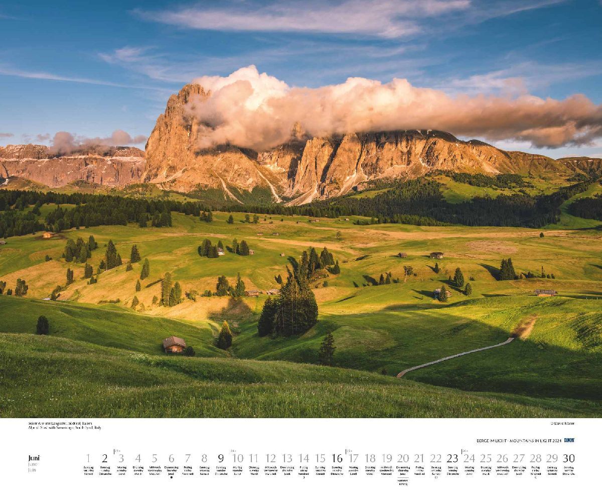 Berge im Licht - Wandkalender 2024 - 60 x 50 cm - DuMont Verlag