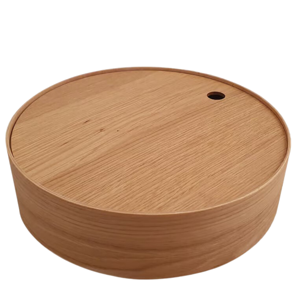 Hölzerne Aufbewahrungsbox - rund - 26 cm