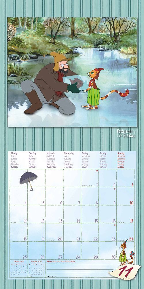 Pettersson und Findus - Kinderkalender 2024 -30 x 60 cm - Alpha Edition