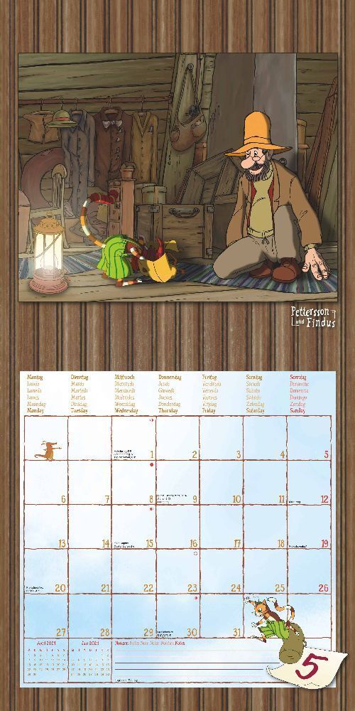 Pettersson und Findus - Kinderkalender 2024 -30 x 60 cm - Alpha Edition