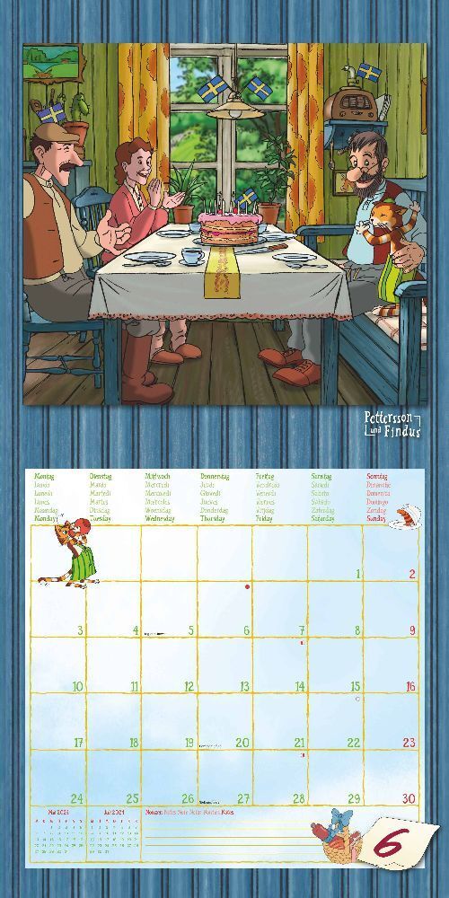Pettersson und Findus - Kinderkalender 2024 -30 x 60 cm - Alpha Edition