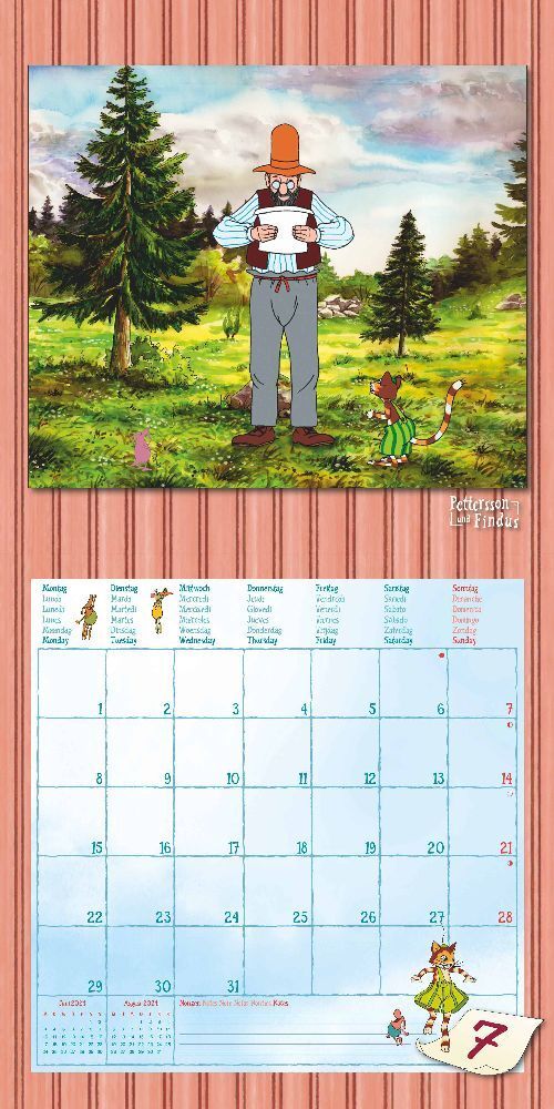Pettersson und Findus - Kinderkalender 2024 -30 x 60 cm - Alpha Edition