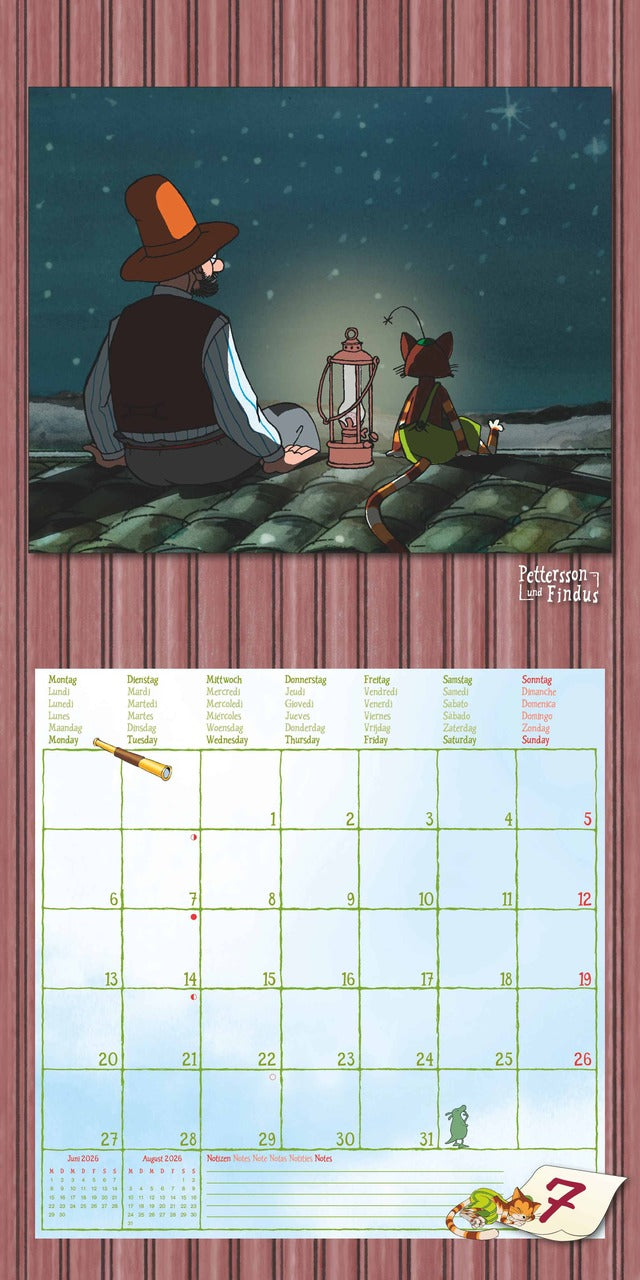 Pettersson und Findus - Kinderkalender 2026 -30 x 60 cm - Alpha Edition