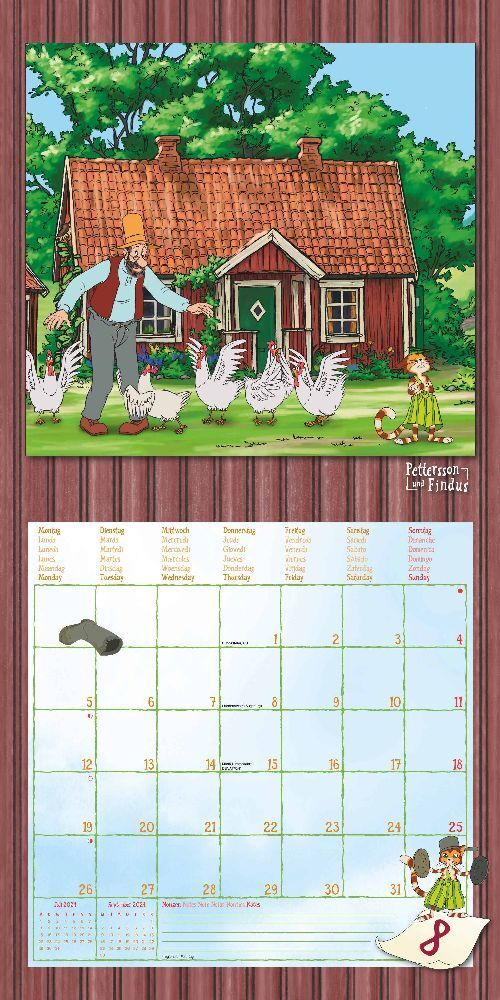 Pettersson und Findus - Kinderkalender 2024 -30 x 60 cm - Alpha Edition