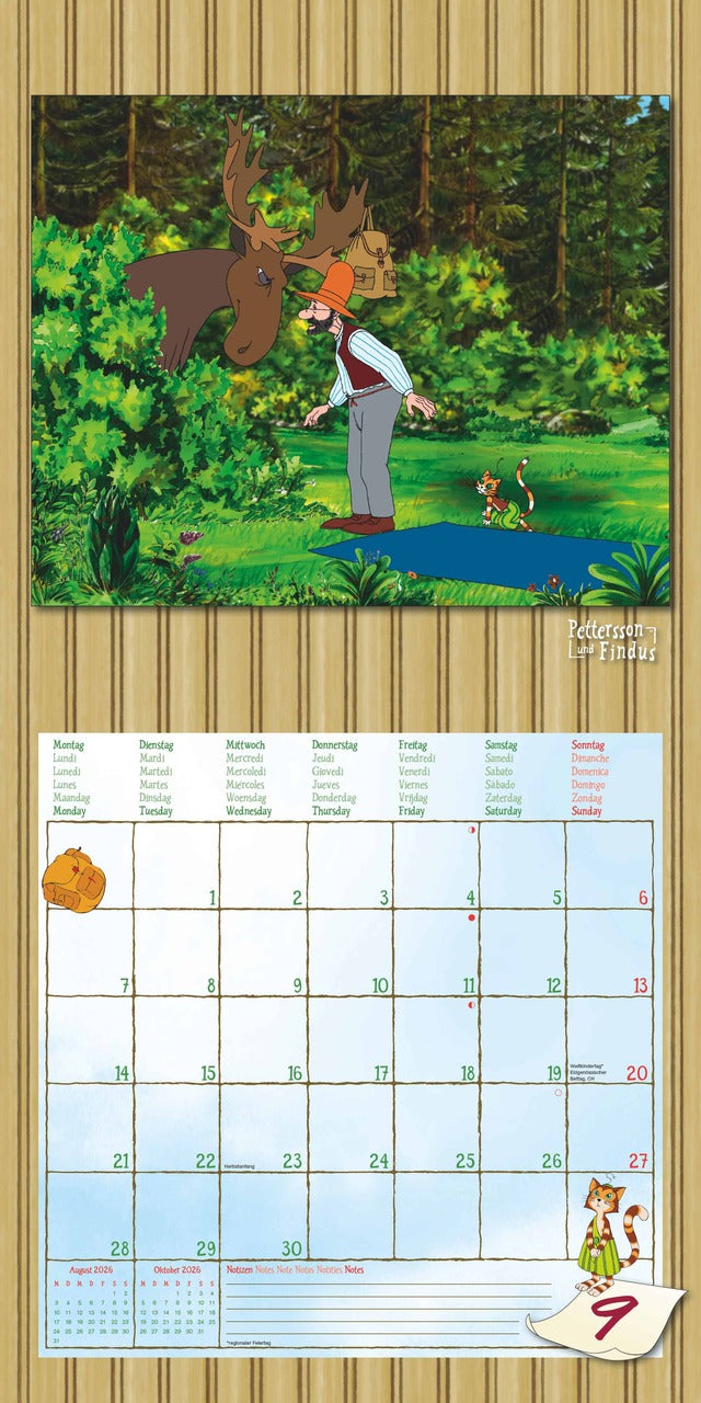 Pettersson und Findus - Kinderkalender 2026 -30 x 60 cm - Alpha Edition