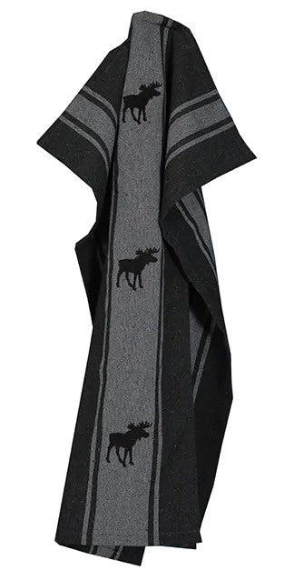 Kitchen towel Helga with three moose - 45 x 60 cm - Dark grey