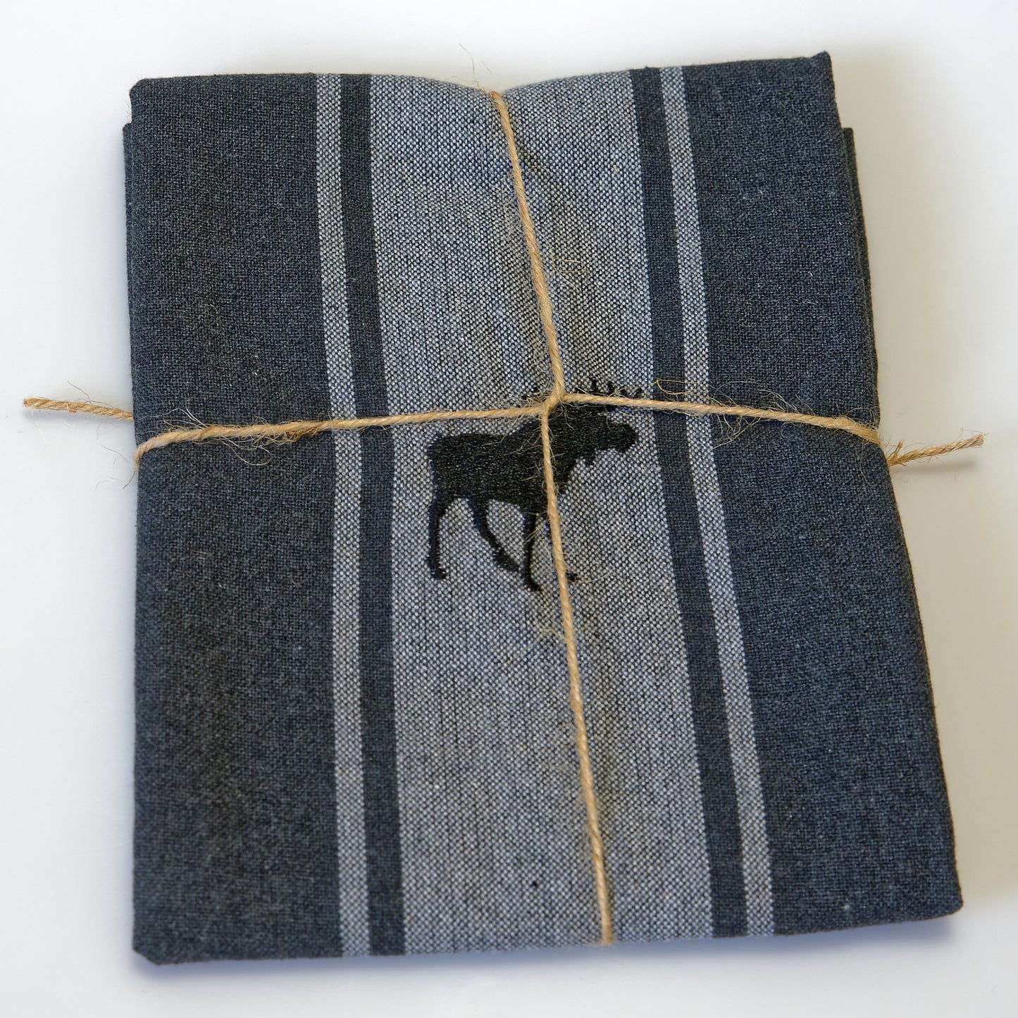 Kitchen towel Helga with three moose - 45 x 60 cm - Dark grey