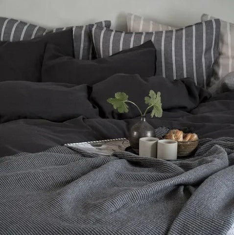 Leichte Decke Walter - 130 x 170 cm - Dunkelgrau / Grau