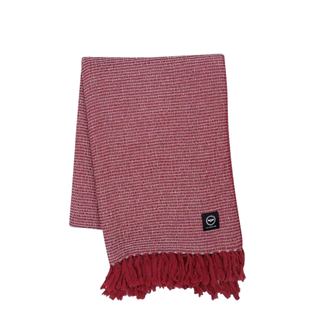 Leichte Decke Walter - 130 x 170 cm - Kirschrot / Beige