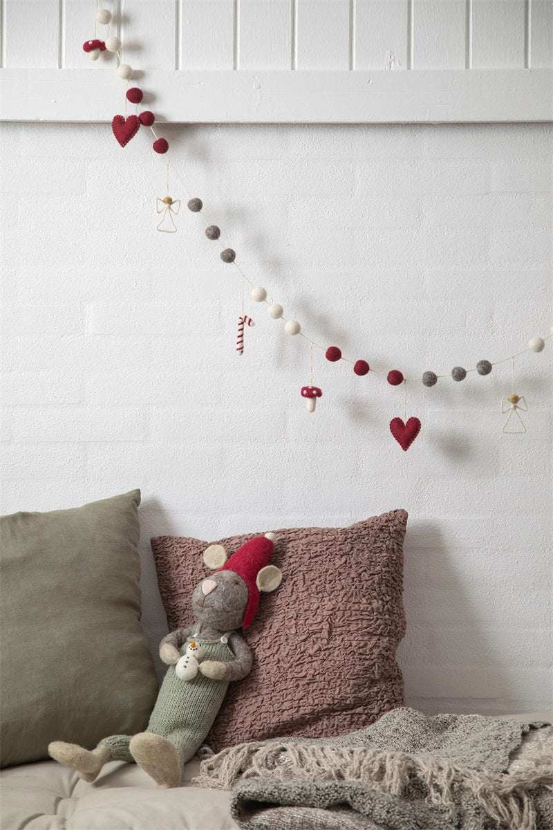 Garland with ornaments - wool felt - handmade