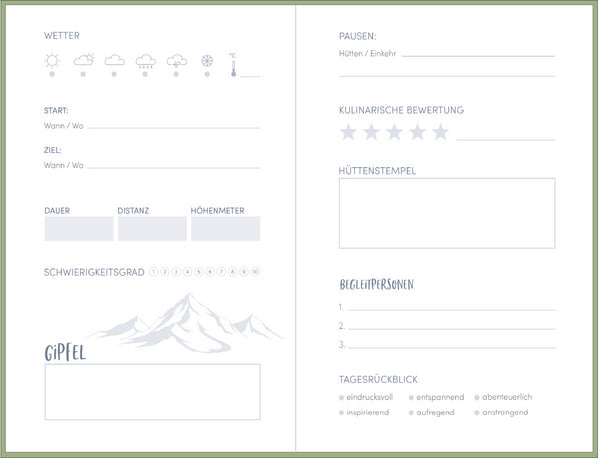 Wandertagebuch Bergwelt