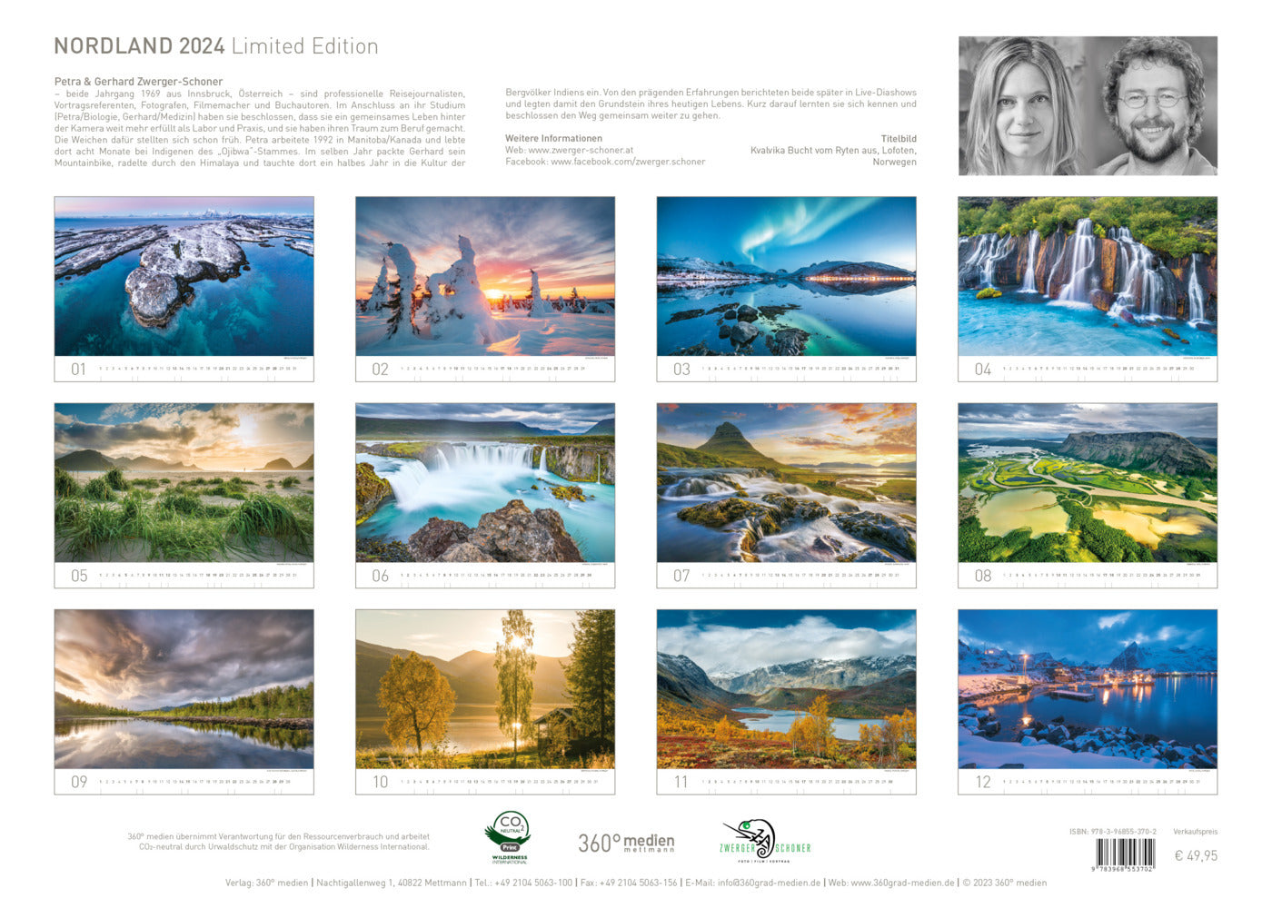 Nordland Exklusivkalender 2024 - 70 x 50 cm - 360Grad Medien
