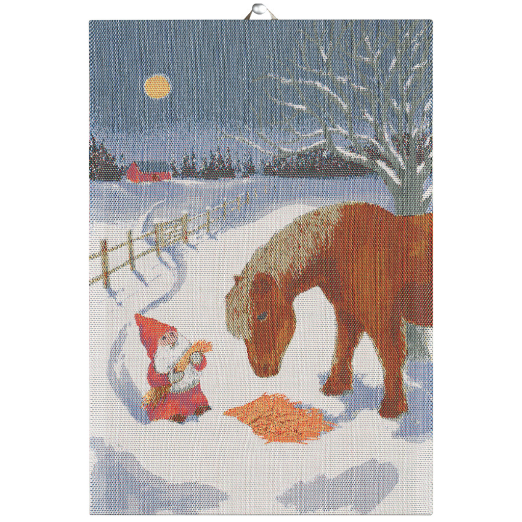 Tomte mit Pferd - Küchenhandtuch - 35 x 50 cm - Ekelund