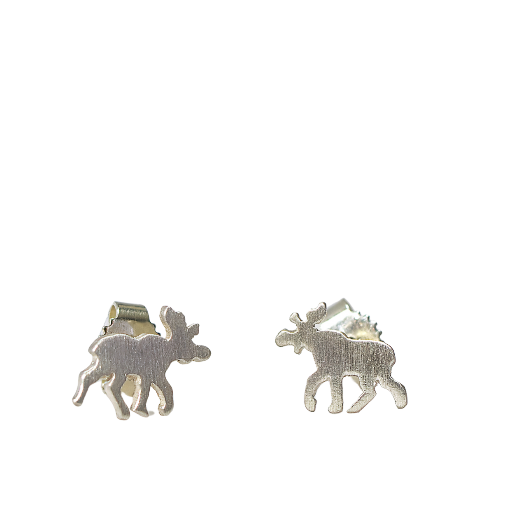 Elch-Silber-Ohrstecker - 11 mm