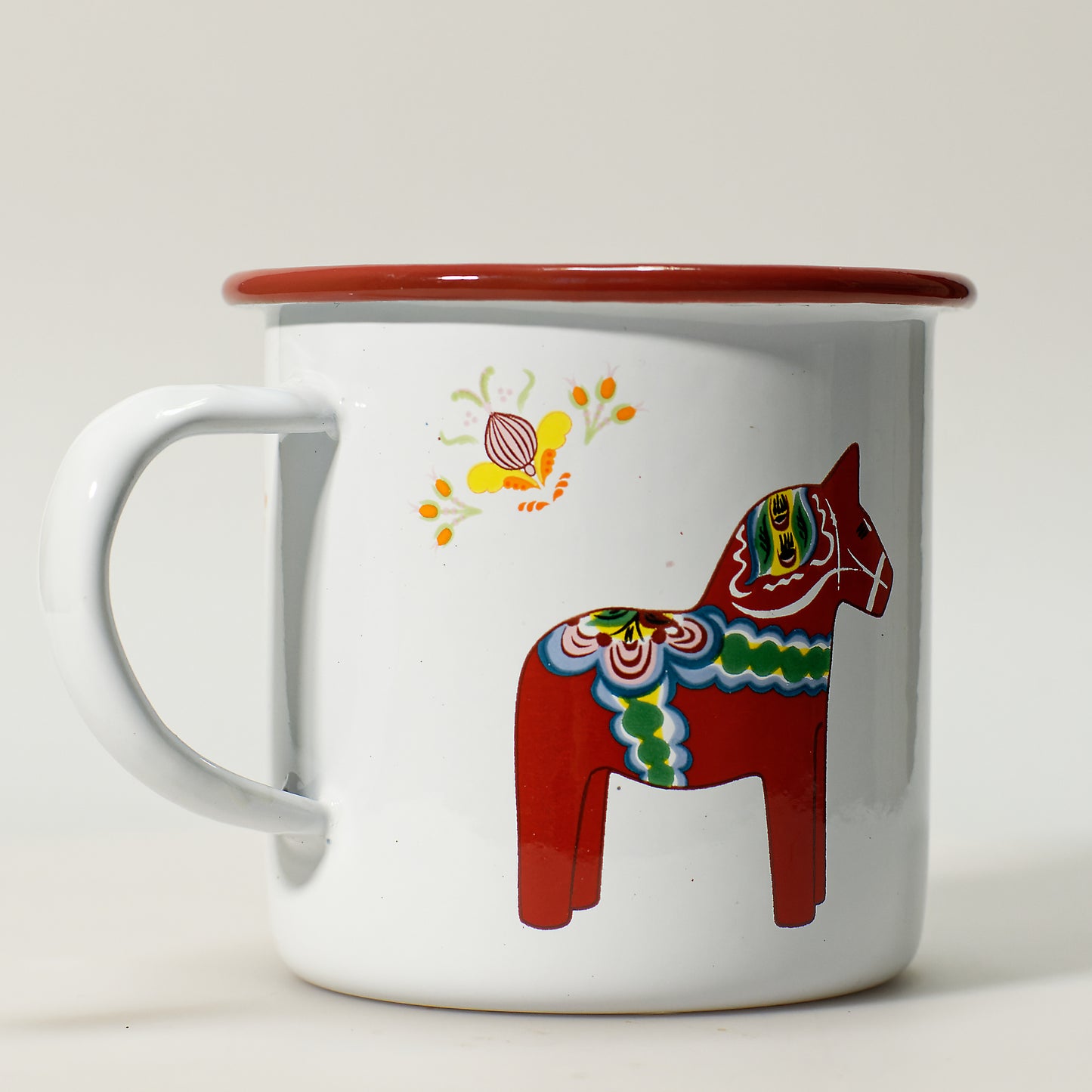 Enamel mug Dala horse