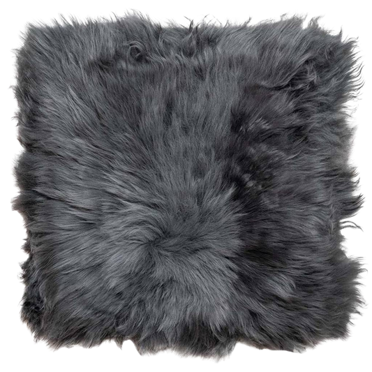 Schaffell Sitzpolster - 40 x 40 cm - dunkelgrau