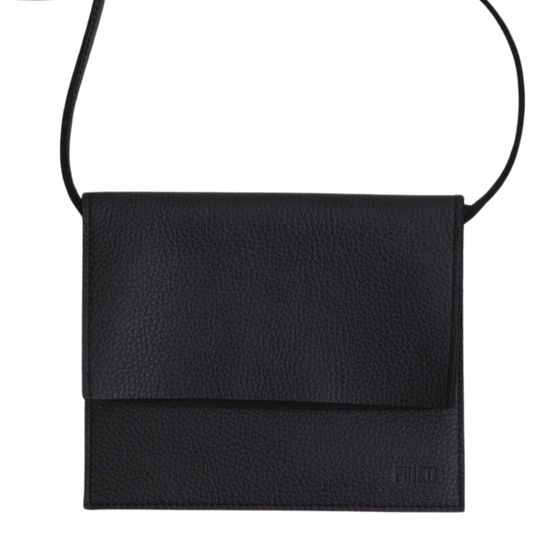 Jemma Elk Leather Shoulder Bag - Black - Miiko Design Oy