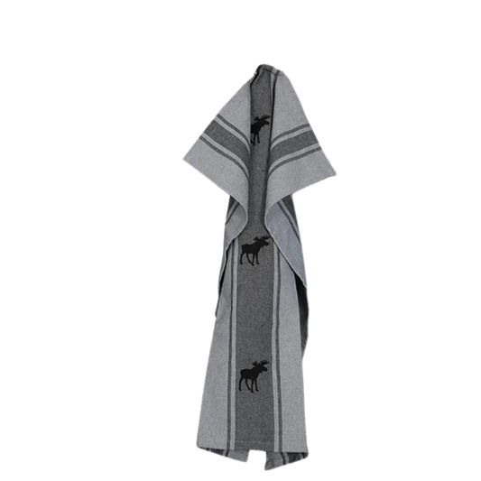 Küchenhandtuch Helge mit drei Elchen - 45 x 60 cm - Hellgrau