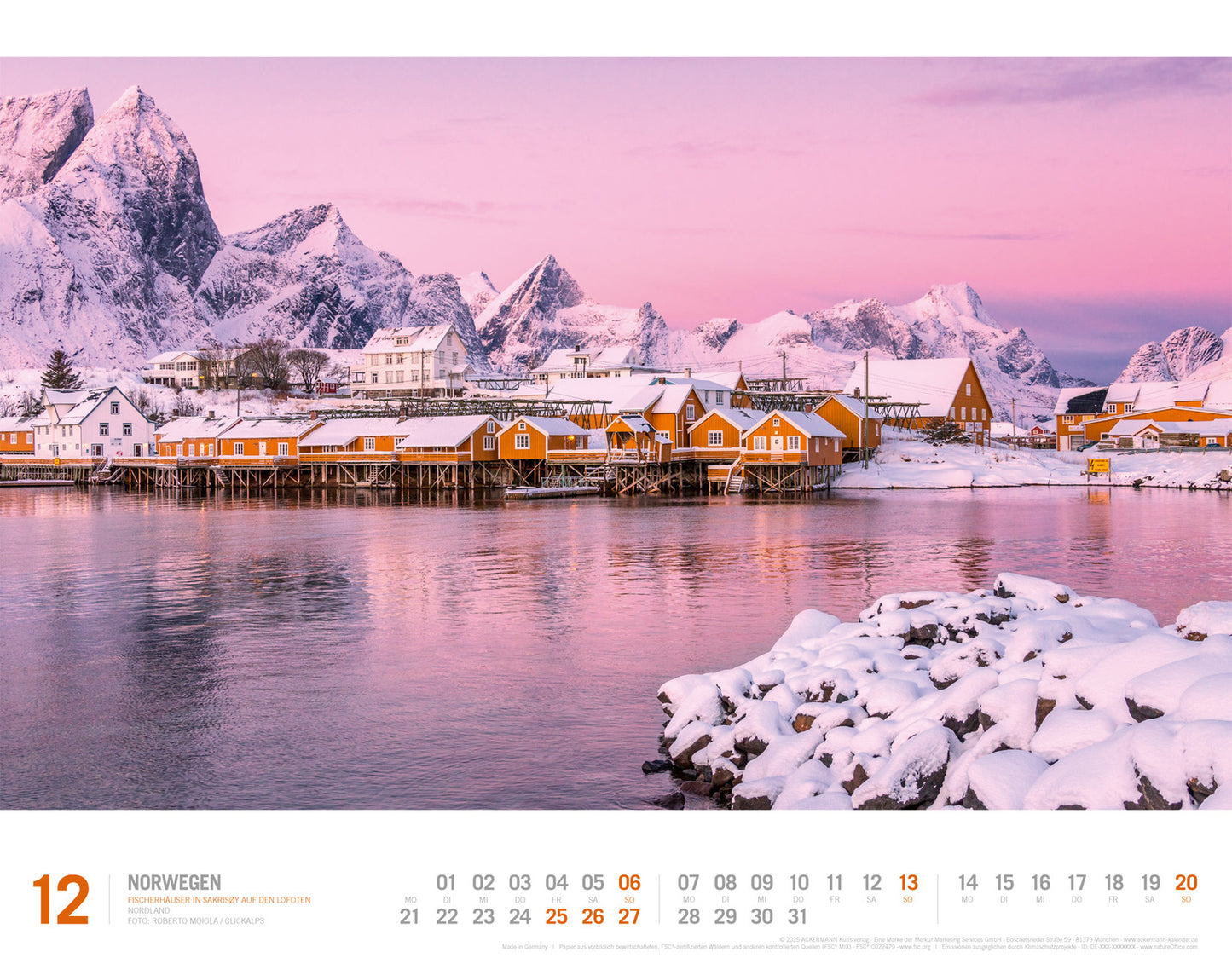 Norwegen - Wandkalender 2026 - 54 x 42 cm - Ackermann Kunstverlag